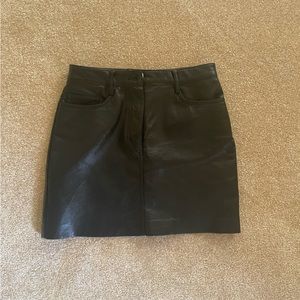 Black faux-leather skirt from Wilfred! Very soft and comfortable